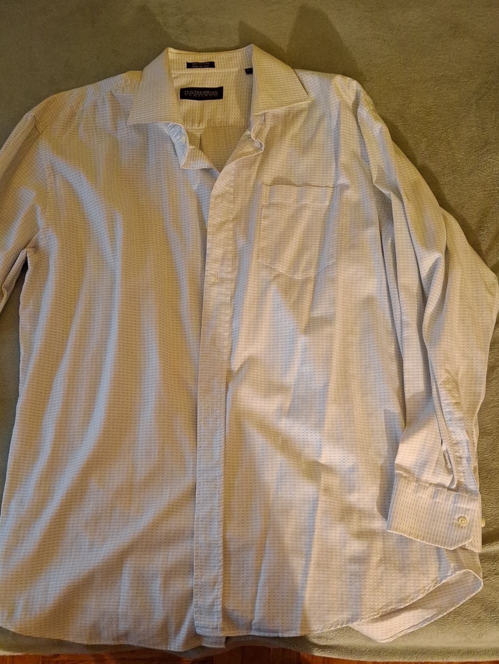 Versace Collection White Micro-Check Men's Dress Shirt